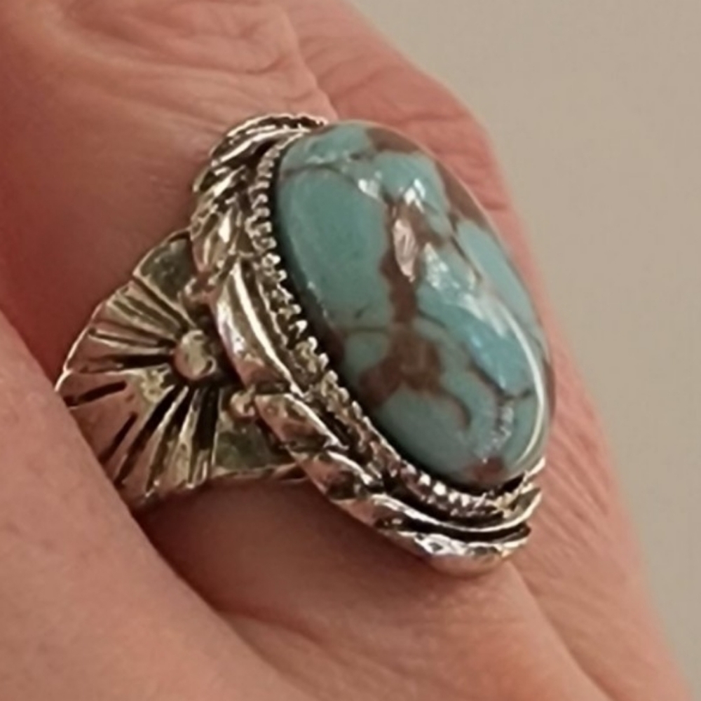 💙 Turquoise Oval Ring - Picture 2 of 8